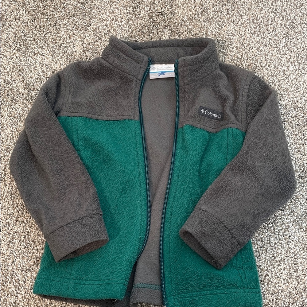 Columbia Forest Green and Charcoal Fleece Jacket